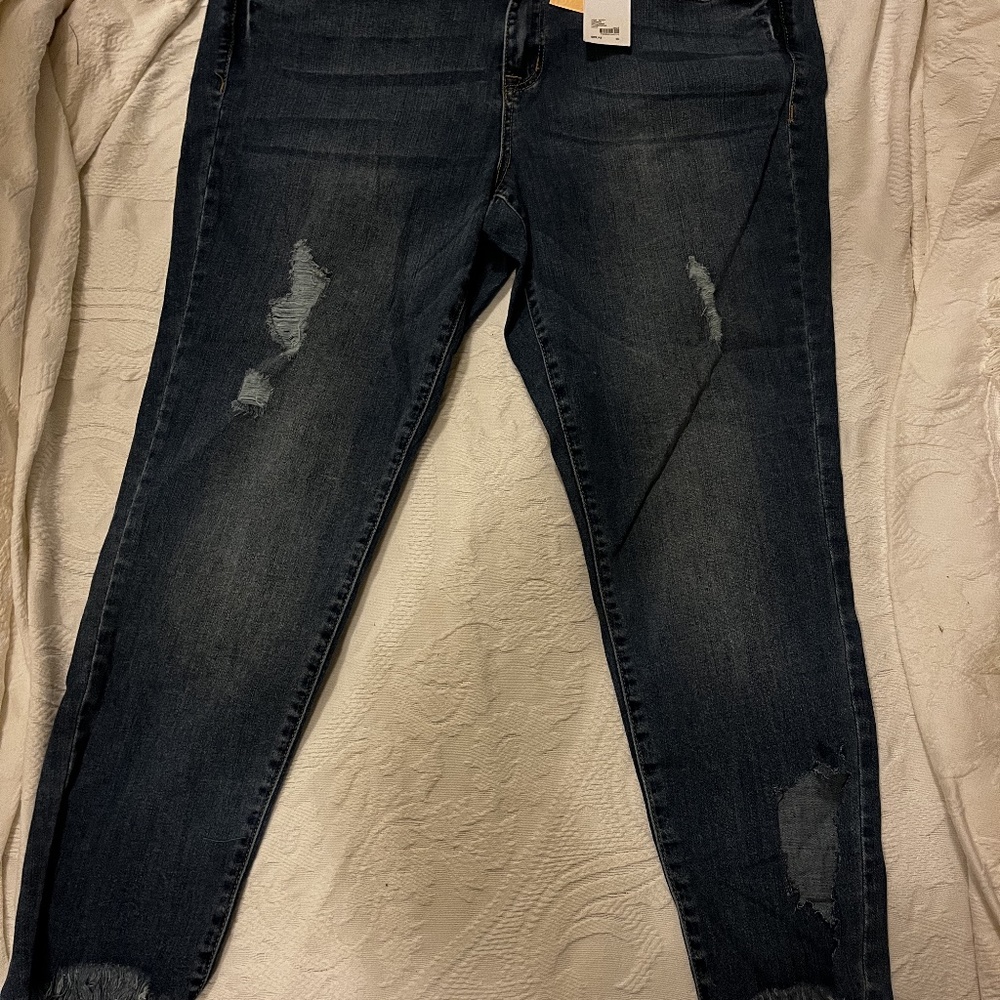 lane Bryant Stretchy like new distressed jeans size 16